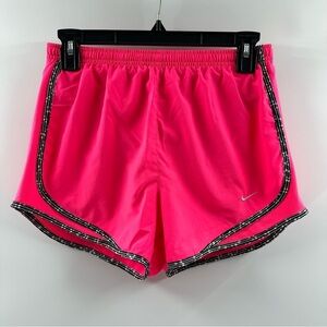 Nike Neon Pink Running Shorts with Black & White Trim – Size S